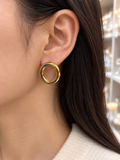 Boucles d’oreilles dorées en acier inoxydable