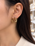 Boucles d’oreilles cœur dorées en acier inoxydable